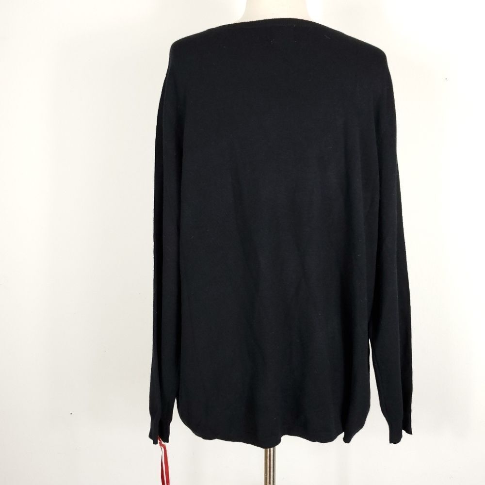 Ruby Rd Jewelled Rayon black Sweater pullover long sleeves plus size 1X - Picture 2 of 8
